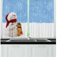 thumbnail image 1 of Ambesonne Snowman Kitchen Curtains, Winter Christmas Time, 55"x39", Multicolor, 1 of 2