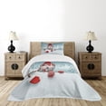 thumbnail image 1 of Ambesonne Snowman Quilted Bedspread Set 2 Pcs, Smiling 3D Mascot Trees, Twin Size, Multicolor, 1 of 6