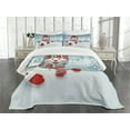 thumbnail image 1 of Ambesonne Snowman Quilted Bedspread Set 3 Pcs, Smiling 3D Mascot Trees, Queen Size, Multicolor, 1 of 5