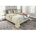 thumbnail image 1 of Ambesonne Snowman Quilted Bedspread Set 3 Pcs, Xmas Sketch, Queen Size, Cream Brown Blue, 1 of 3