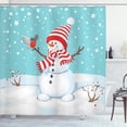 thumbnail image 1 of Ambesonne Snowman Shower Curtain, Happy Christmas Pattern, 69"Wx75"L, Multicolor, 1 of 3