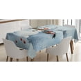 thumbnail image 1 of Ambesonne Snowman Tablecloth Rectangular Table Cover, Watercolor Xmas Winter, 52"x70", Multicolor, 1 of 4