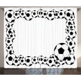 thumbnail image 1 of Ambesonne Soccer Curtains 2 Panel Set, Football Frame Pattern, 108" x 63", White Charcoal Grey, 1 of 3