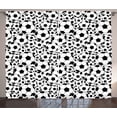 thumbnail image 1 of Ambesonne Soccer Curtains 2 Panel Set, Monochrome Balls Sport Theme, 108" x 90", White Black, 1 of 3