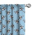 thumbnail image 1 of Ambesonne Soccer Curtains, Panda Kicking Ball, Pair of 28"x84", Pale Blue Black White, 1 of 5