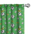 thumbnail image 1 of Ambesonne Soccer Curtains, Shoes Balls on Grass, Pair of 28"x95", Lime Green Yellow Black, 1 of 5