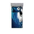 thumbnail image 1 of Ambesonne Soccer Fitted Sheet & Pillow Sham Set, Abstract Goal Pattern, Twin, Blue Black White, 1 of 2