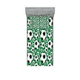 thumbnail image 1 of Ambesonne Soccer Fitted Sheet & Pillow Sham Set, Popular Sports Motif, Twin, Green Black White, 1 of 2