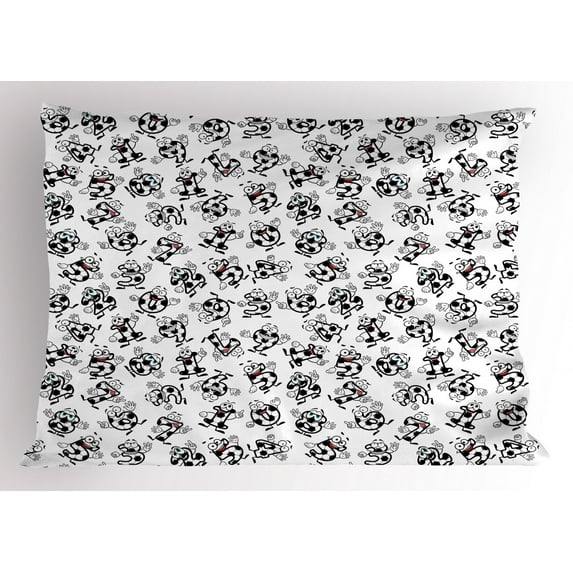Ambesonne Soccer Pillow Sham, Football Numbers Cartoon, 26" X 20", Multicolor