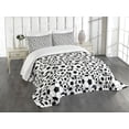 thumbnail image 1 of Ambesonne Soccer Quilted Bedspread Set 3 Pcs, Monochrome Balls Sport Theme, Queen Size, White Black, 1 of 5