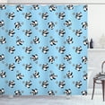 thumbnail image 1 of Ambesonne Soccer Shower Curtain, Panda Kicking Ball, 69"Wx84"L, Pale Blue Black White, 1 of 3