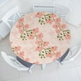 thumbnail image 1 of Ambesonne Soft Floral Fitted Round Tablecloth, Romantic Orchid Flowers, 45"- 56" Diameter, Blush Olive Green, 1 of 5