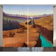 thumbnail image 1 of Ambesonne Southwestern Curtains 2 Panel Set, Cartoon Canyon, 108" x 90", Multicolor, 1 of 3
