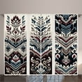 thumbnail image 1 of Ambesonne Southwestern Curtains 2 Panel Set, Cultural Inspirations, 108" x 63", Slate Blue Ruby Off White, 1 of 2