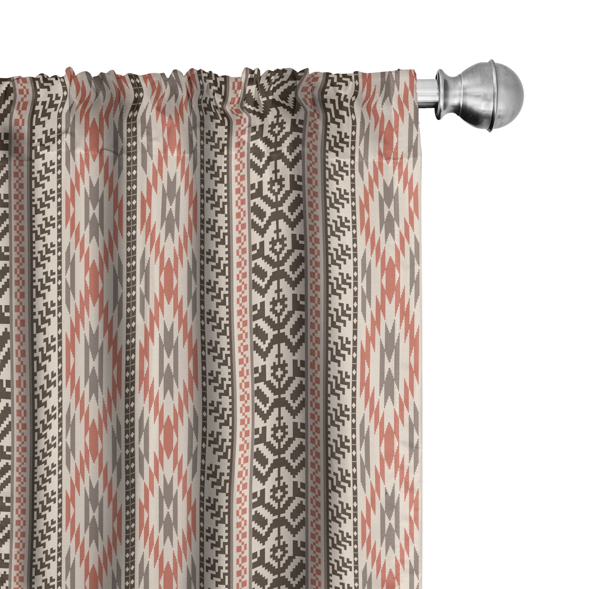 Southwestern Multicolor Microfiber 63" Rod Pocket Curtain Panels