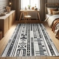 thumbnail image 1 of Ambesonne Southwestern Decorative Rug Carpet, Monochrome Cultural, 2' 2" x 3' 7", Black White and Blue Grey, 1 of 5