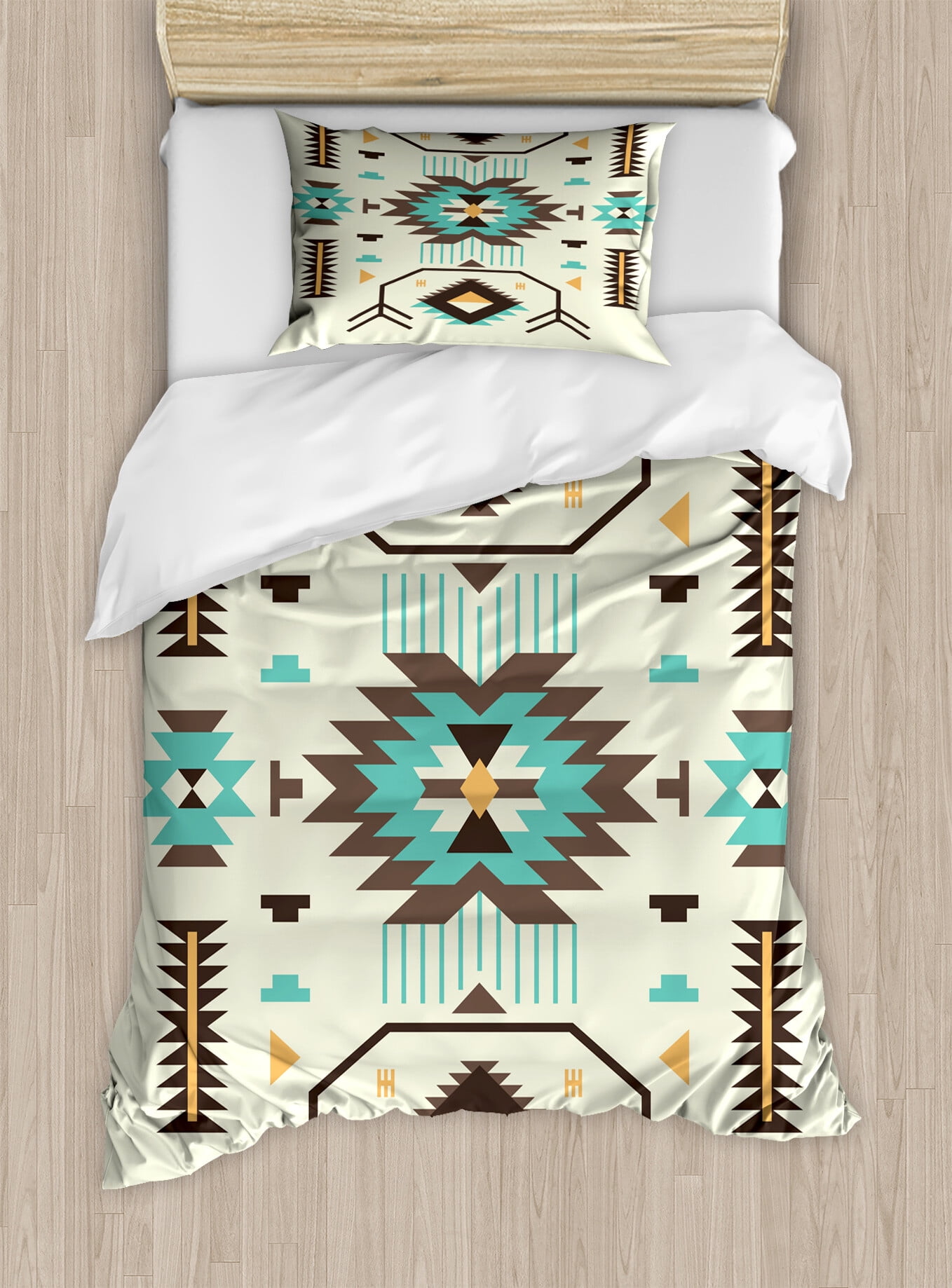 Southwestern Aztec Art Twin Duvet Cover Set in Multicolor