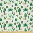 thumbnail image 1 of Ambesonne Southwestern Fabric by the Yard Microfiber, Fun Desert Cactus, 5 Yards, Jade Green Orange and Pink, 1 of 1