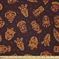thumbnail image 1 of Ambesonne Southwestern Fabric by the Yard Microfiber, Indigenous Tribal Face, 10 Yards, Maroon Amber and Burgundy, 1 of 2
