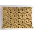 thumbnail image 1 of Ambesonne Southwestern Pillow Sham, Prehistoric Art, 36" X 20", Pale Yellow Brown, 1 of 2