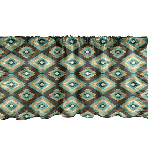 Ambesonne Southwestern Valance Pack of 2, Native Old Pattern, 42"X12", Multicolor