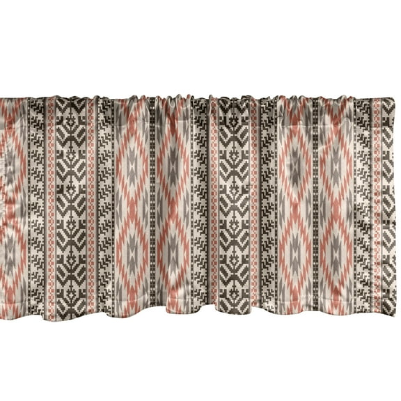 Ambesonne Southwestern Window Valance, Native Art Borders, 42" x 12", Multicolor