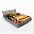 thumbnail image 1 of Ambesonne Spa Fitted Sheet, Romantic Garden, Full Size, Purple White and Green, 1 of 2