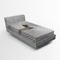 thumbnail image 1 of Ambesonne Spa Fitted Sheet, White Sand Hot Stone Waves, Twin Size, Grey and Yellow, 1 of 2