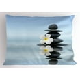 thumbnail image 1 of Ambesonne Spa Pillow Sham, Stones Plumeras, 36" X 20", Pale Blue and Grey, 1 of 2