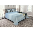 thumbnail image 1 of Ambesonne Spa Quilted Bedspread Set 3 Pcs, Stones Plumeras, King Size, Pale Blue and Grey, 1 of 3