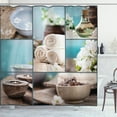 thumbnail image 1 of Ambesonne Spa Shower Curtain, Collage Flowers, 69"Wx70"L, Blue and White, 1 of 3