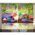 thumbnail image 1 of Ambesonne Spa Themed Curtains 2 Panel Set, Calm Aura Stones Print, 108" x 90", Multicolor, 1 of 2