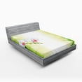 thumbnail image 1 of Ambesonne Spa Themed Fitted Sheet, Calm Orchids Branches, Full Size, White Green, 1 of 3
