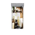 thumbnail image 1 of Ambesonne Spa Themed Fitted Sheet & Pillow Sham Set, Relaxing Stones Flowers, Twinxl, White Black Green, 1 of 2