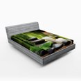 thumbnail image 1 of Ambesonne Spa Themed Fitted Sheet, Rocks Candles Branches, Full Size, White Black Green, 1 of 2