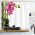 thumbnail image 1 of Ambesonne Spa Themed Shower Curtain, Pink Orchid and Stones, 69"Wx84"L, Black Green and Pink, 1 of 3