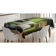 thumbnail image 1 of Ambesonne Spa Themed Tablecloth Rectangular Table Cover, Rocks Candles Branches, 52"x70", White Black Green, 1 of 4