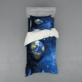 thumbnail image 1 of Ambesonne Space Bedding Set 3 Pcs, Planet Earth Solar System, Twin, Blue Green, 1 of 3