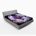 thumbnail image 1 of Ambesonne Space Cat Fitted Sheet, Galaxy Star Supernova, Full Size, Dark Blue Purple, 1 of 2