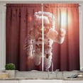 thumbnail image 1 of Ambesonne Space Cat Kitchen Curtains, Pet in Suit Galaxy, 55"x45", White Purple and Ruby, 1 of 3
