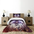 thumbnail image 1 of Ambesonne Space Cat Quilted Bedspread Set 2 Pcs, Nebula Galaxy Cosmos, Twin Size, Dark Blue Purple, 1 of 6