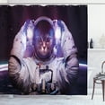 thumbnail image 1 of Ambesonne Space Cat Shower Curtain, Galaxy Star Supernova, 69"Wx84"L, Dark Blue Purple, 1 of 3