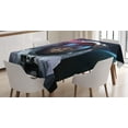 thumbnail image 1 of Ambesonne Space Cat Tablecloth Rectangular Table Cover, Galaxy Cosmos Nebula, 52"x70", Dark Blue White, 1 of 4
