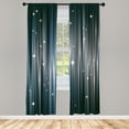 thumbnail image 1 of Ambesonne Space Curtains, Abstract Beams Stars Galaxy, Pair of 28"x95", Dark Teal, 1 of 2