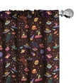 thumbnail image 1 of Ambesonne Space Curtains, Alien Planets and UFOs, Pair of 28"x95", Multicolor, 1 of 5