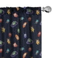 thumbnail image 1 of Ambesonne Space Curtains, Aliens in Love Happy, Pair of 28"x95", Multicolor, 1 of 5