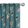 thumbnail image 1 of Ambesonne Space Curtains, Foxes Cats Cosmonauts, Pair of 28"x95", Turquoise Beige Marigold, 1 of 5