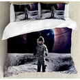 thumbnail image 1 of Ambesonne Space Duvet Cover Set, Brace Astronaut Cosmos, 2-Calking, Grey Magenta, 1 of 7