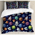 thumbnail image 1 of Ambesonne Space Duvet Cover Set, Futuristic Science Ufo, 2-Calking, Multicolor, 1 of 2