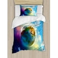 thumbnail image 1 of Ambesonne Space Duvet Cover Sets, Cosmos Vibrant Scenery, 2-Twin, Blue Violet, 1 of 3